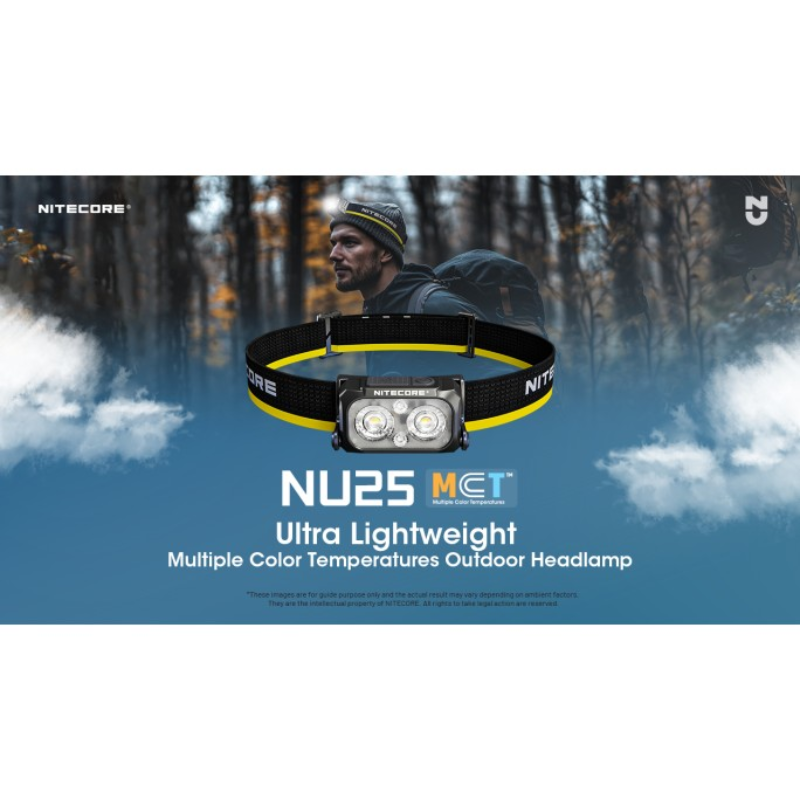 Nitecore NU25 MCT (Black) UHE LEDs 400L Multiple Colour Temperatures Rechargeable Headlamp