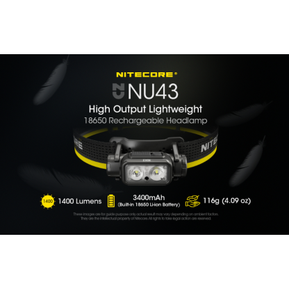 Nitecore NU43 1400L CW Spotlight + Floodlight Rechargeable Headlamp