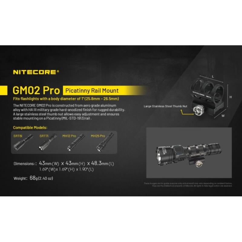 Nitecore GM02 Pro Gun Mount for Flashlight