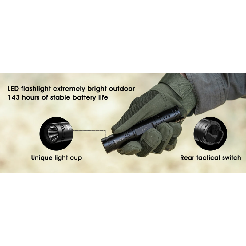 Wuben L50 EDC Rechargeable 18650 Tactical LED Flashlight