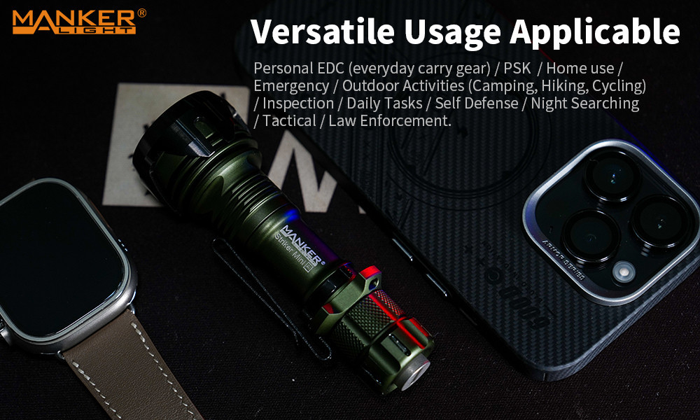 Manker Striker Mini Rechargeable EDC Tactical Flashlight 635 Lumens
