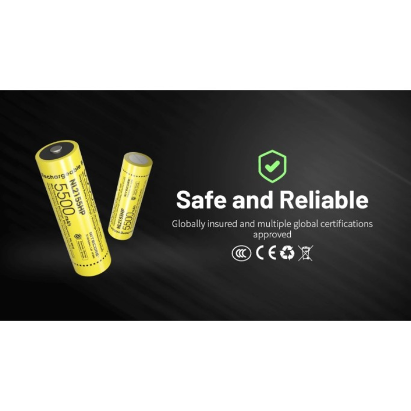 Nitecore 21700 5500mAh 20A 3.6V Rechargeable Protected Li-ion Battery NL2155HP