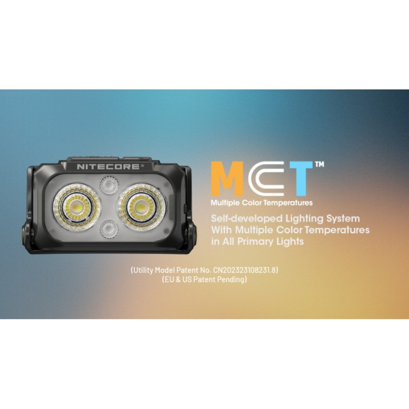 Nitecore NU25 MCT UL (Black) UHE LEDs 400L Ultra Lightweight Multiple Colour Temperatures Rechargeable Headlamp