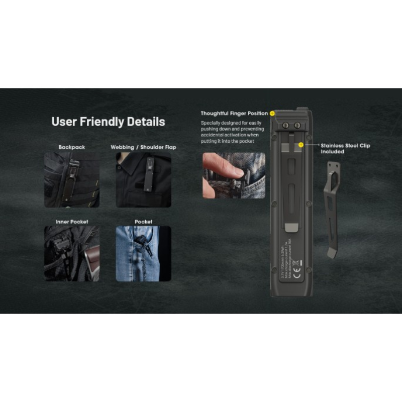 Nitecore EDC25 2x NiteLab UHi 20 LED 3000L CW Rechargeable Flashlight