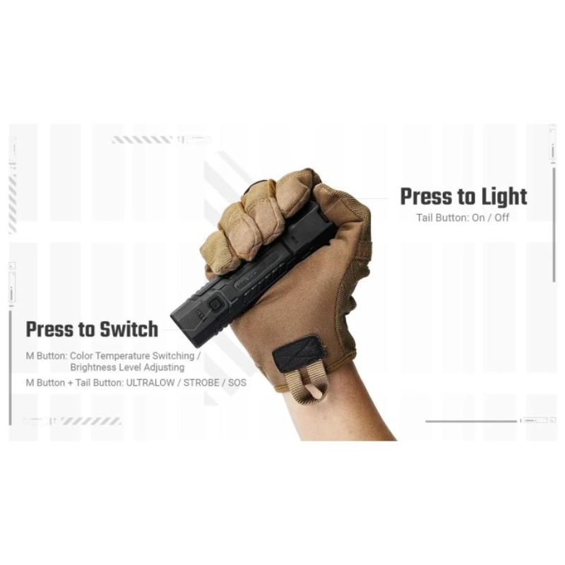 Nitecore EDC07 MCT UHE LED 1500L High CRI Three Color Temperatures EDC Flashlight