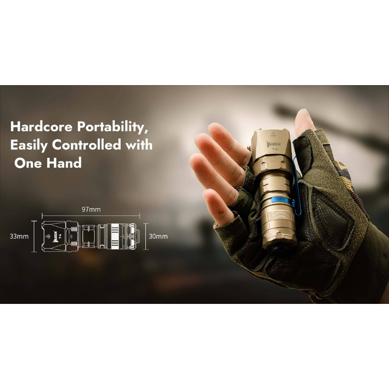 Wuben T4 Portable Tactical EDC Rechargeable Flashlight - 850 Lumens