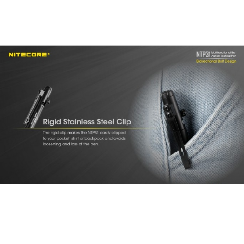 Nitecore NTP31 Aluminium Alloy Bolt Action Multi-functional Tactical Pen