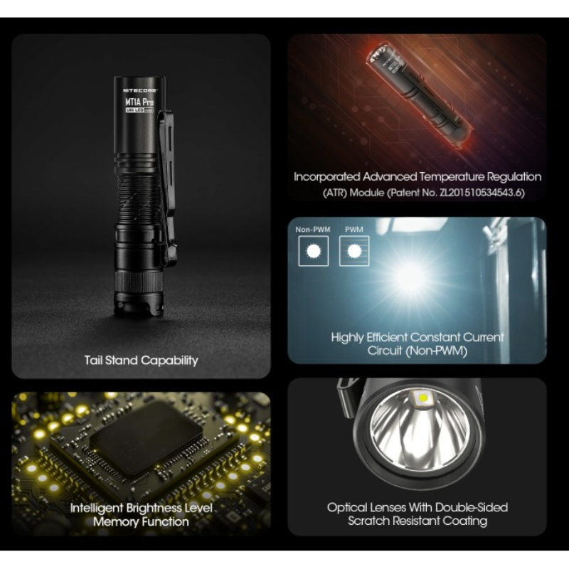 Nitecore MT1A Pro NiteLab UHi 25 LED 800L CW Flashlight w Rechargeable Battery