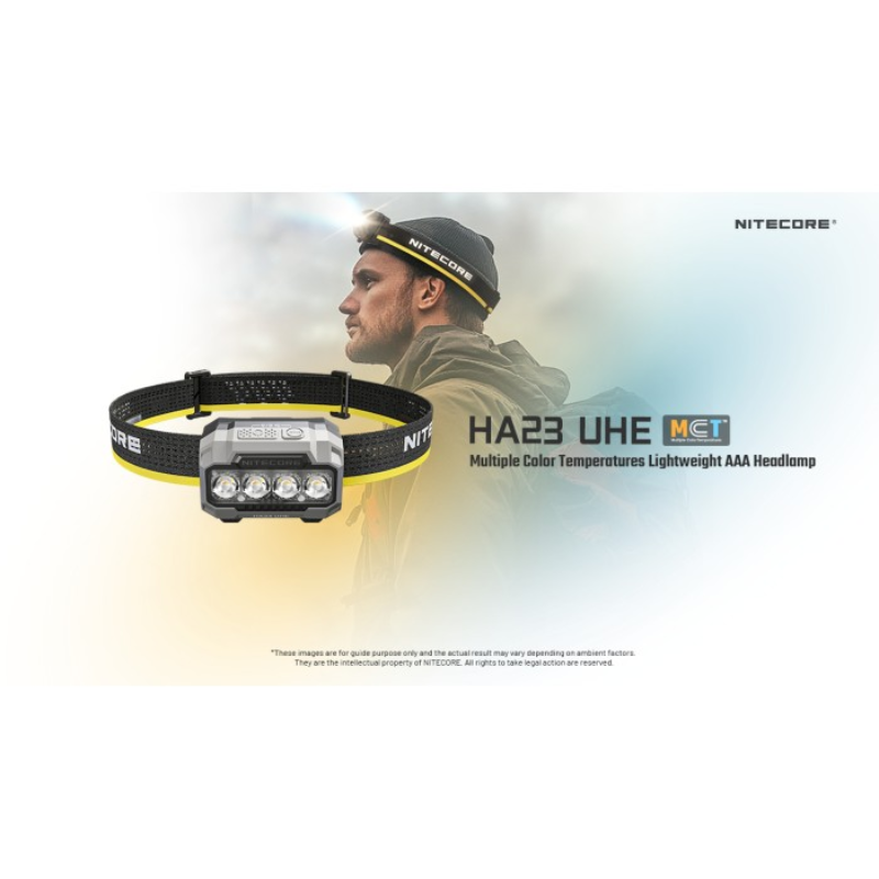 Nitecore HA23 UHE MCT 600L Headlamp + 3xAAA Alkaline Batteries