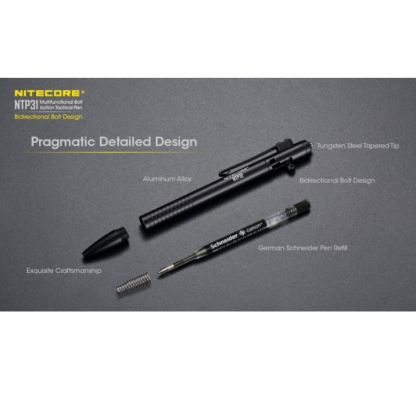 Nitecore NTP31 Aluminium Alloy Bolt Action Multi-functional Tactical Pen