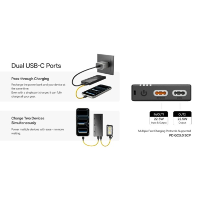 Nitecore NB10000 Gen4 Quick-Charge Dual USB-C Port 10000mAh Power Bank