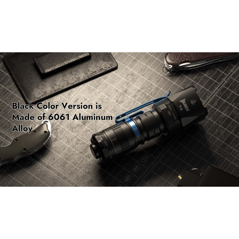 Wuben T4 Portable Tactical EDC Rechargeable Flashlight - 850 Lumens