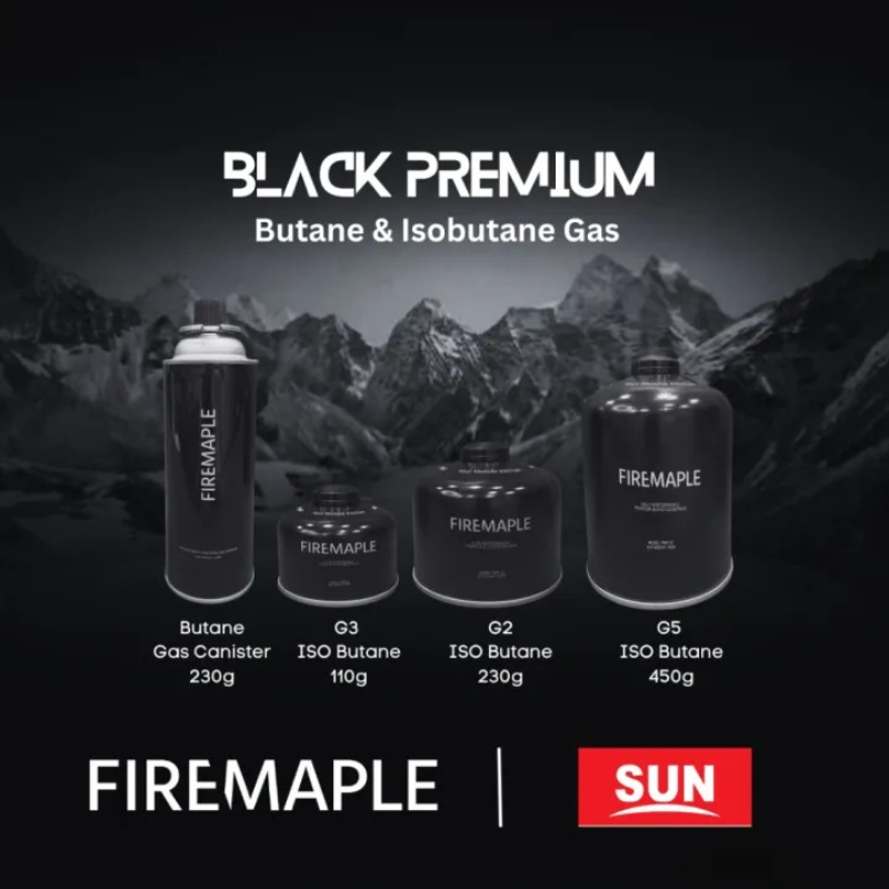 Firemaple Black Premium ISO Butane Gas 110g - 450g