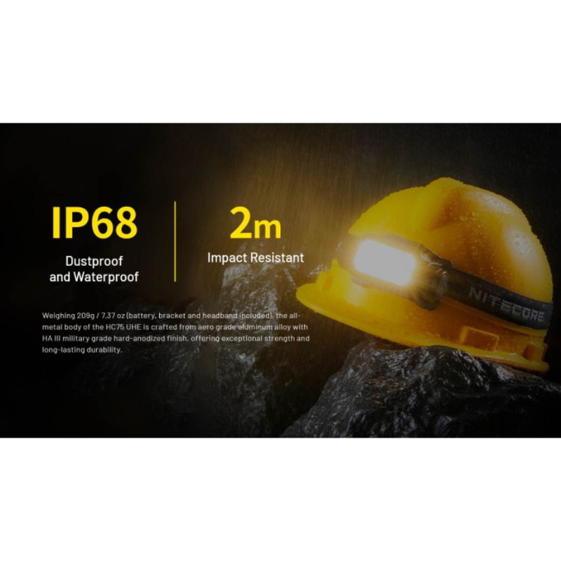 Nitecore HC75 UHE 3000L NiteLab UHE LED Rechargeable Headlamp