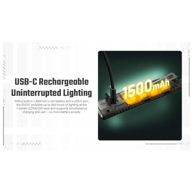 Nitecore EDC07 MCT UHE LED 1500L High CRI Three Color Temperatures EDC Flashlight