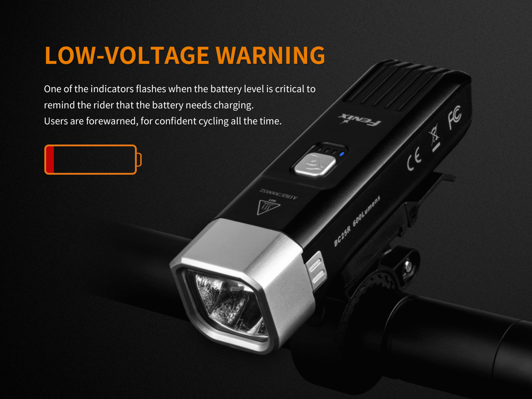 Fenix BC25R Rechargeable Bicycle Light 600 Lumens