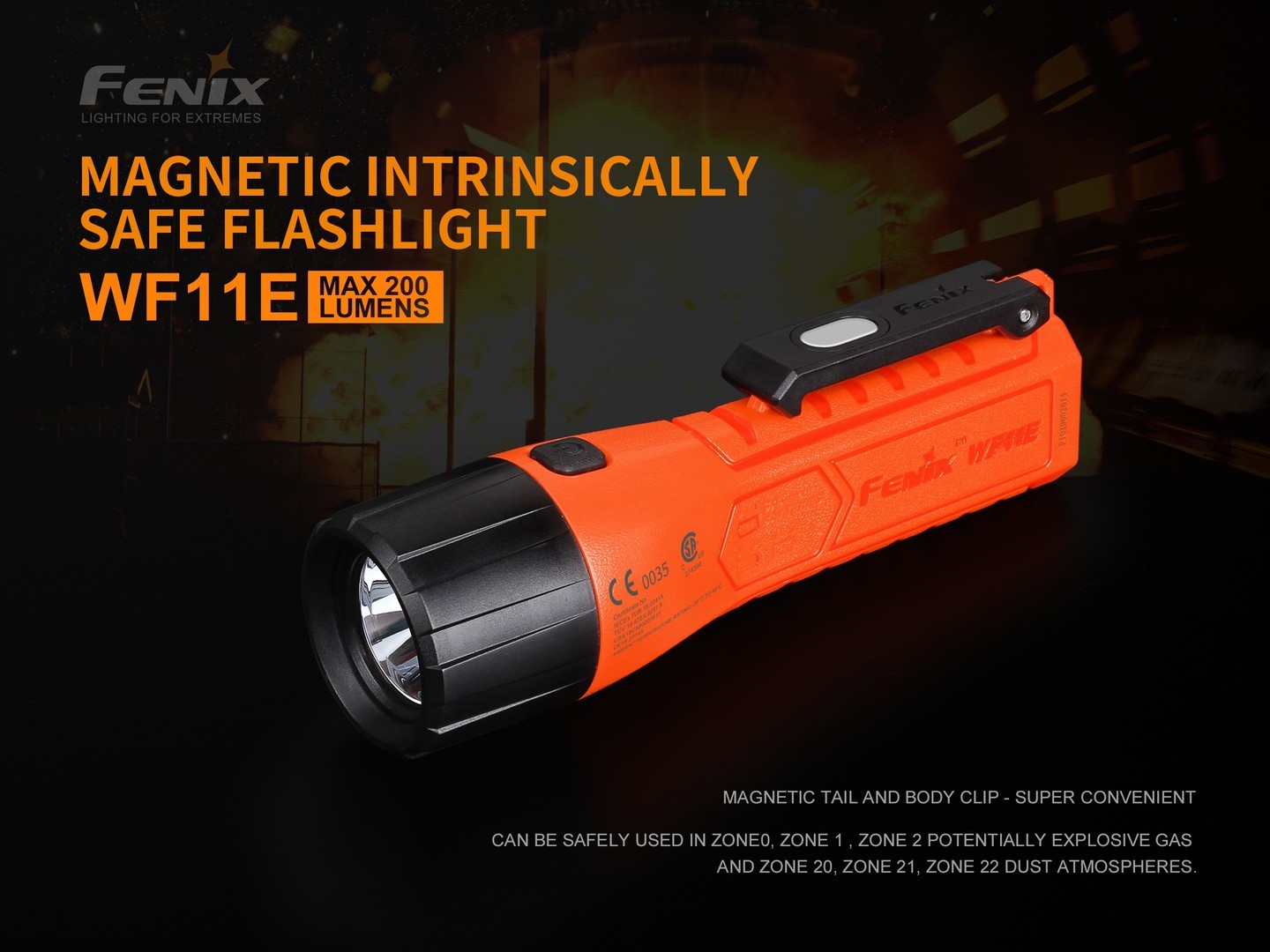 Fenix WF11E Magnetic Explosion-Proof Flashlight 200 Lumens