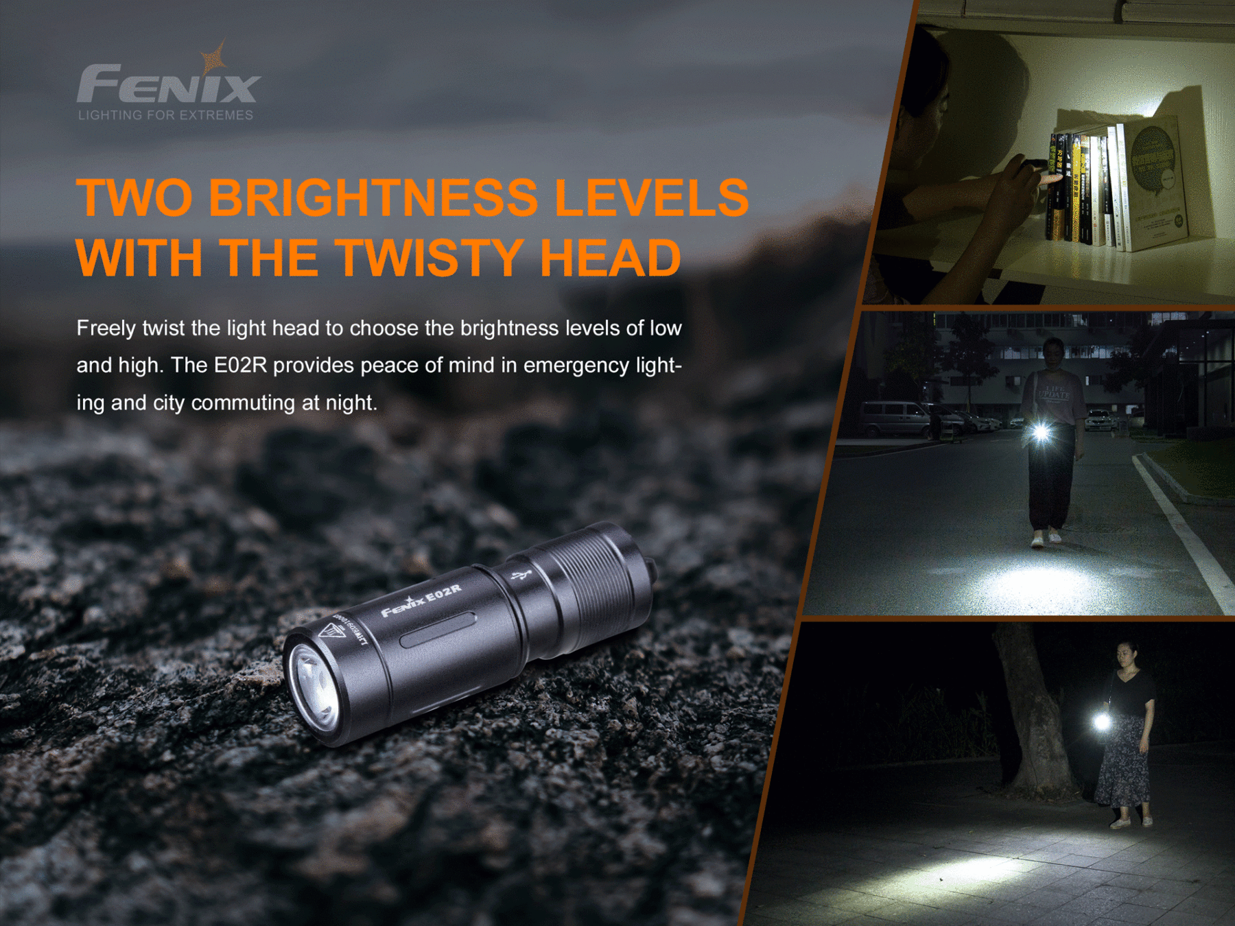 Fenix E02R Keychain Flashlight 200 Lumens