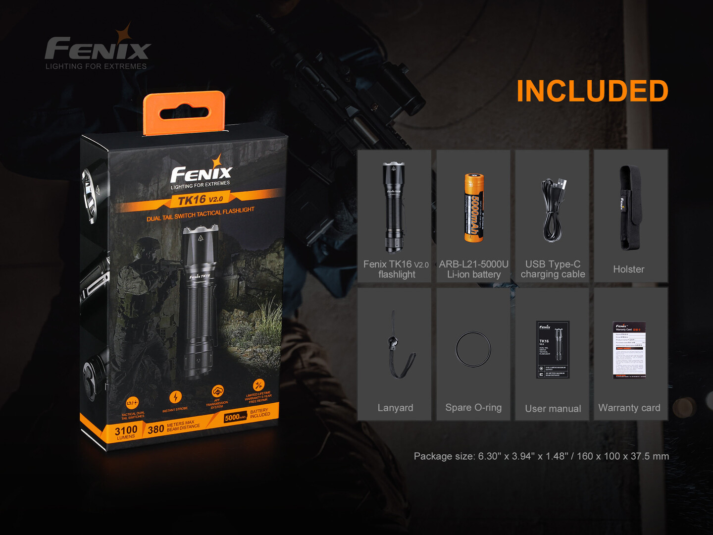Fenix TK16 v2.0 Tactical Flashlight 3100 Lumens