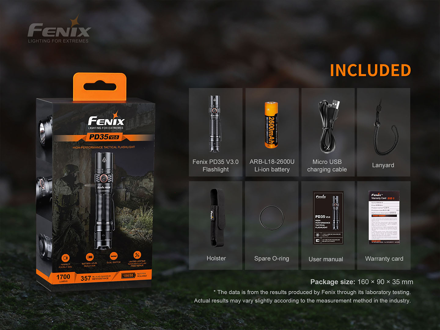 Fenix PD35 V3.0 Rechargeable EDC Flashlight 1700 Lumens