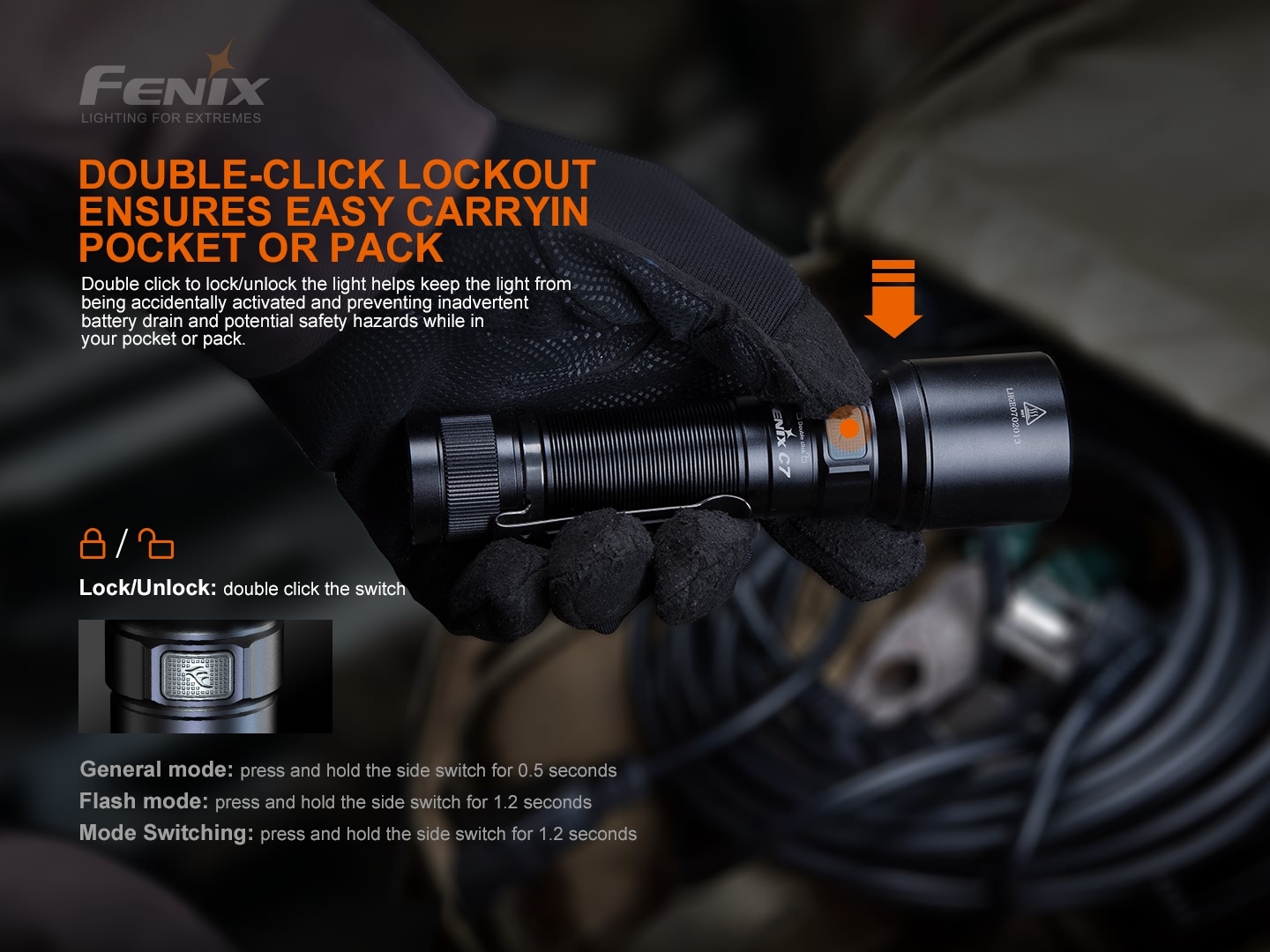 Fenix C7 Rechargeable Work Flashlight 3000 Lumens