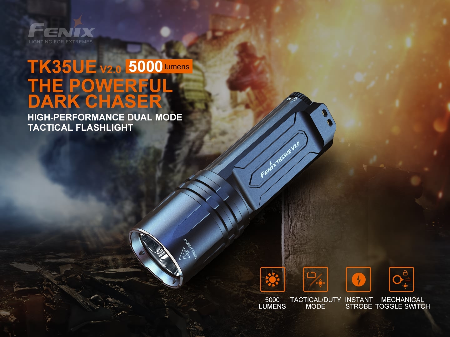 Fenix TK35UE V2.0 Tactical Flashlight 5000 Lumens