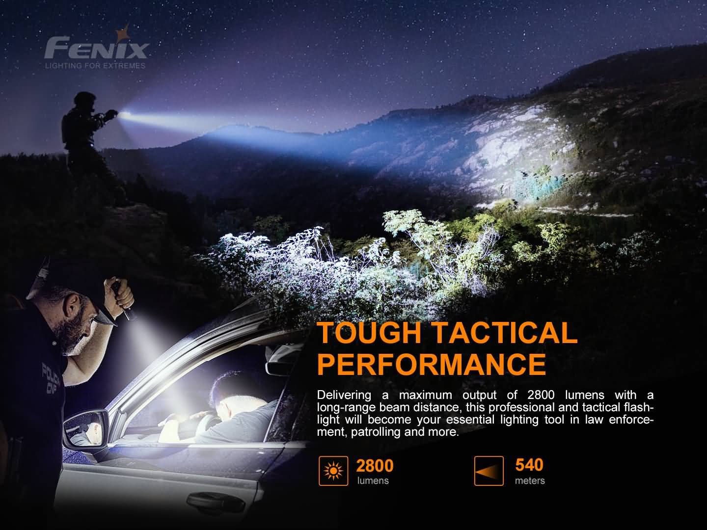 Fenix TK22 TAC Tactical Rechargeable Flashlight 2800 Lumens