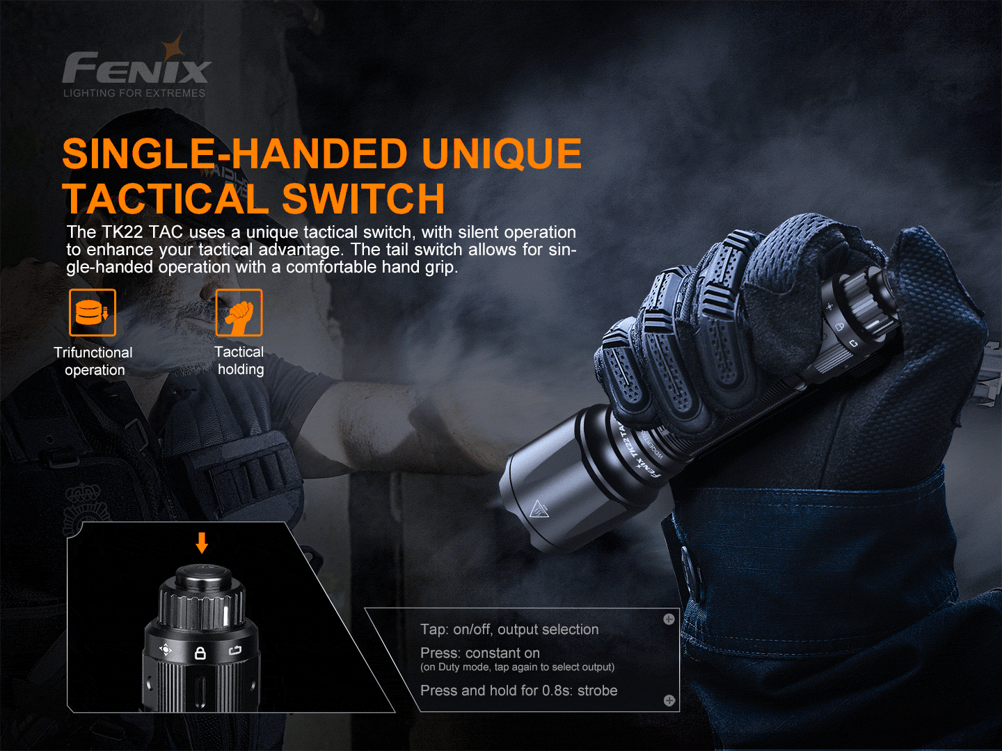 Fenix TK22 TAC Tactical Rechargeable Flashlight 2800 Lumens