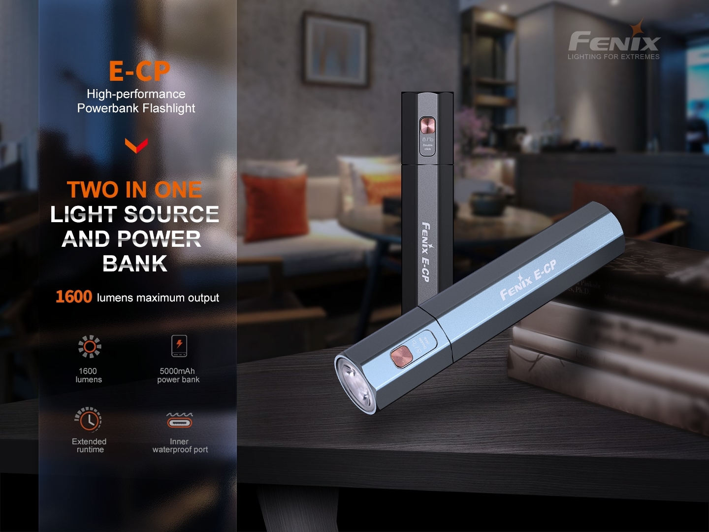Fenix E-CP Powerbank Flashlight 1600 Lumens