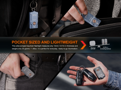 Fenix E03R V2.0 Rechargeable Keychain Flashlight 500 Lumens