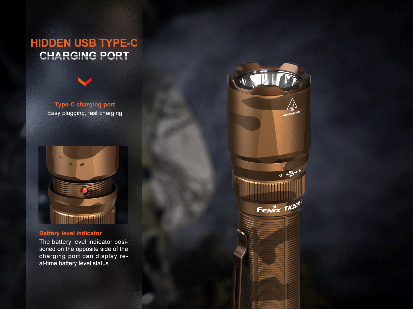 Fenix TK20R UE Rechargeable Tactical Flashlight 2800 Lumens