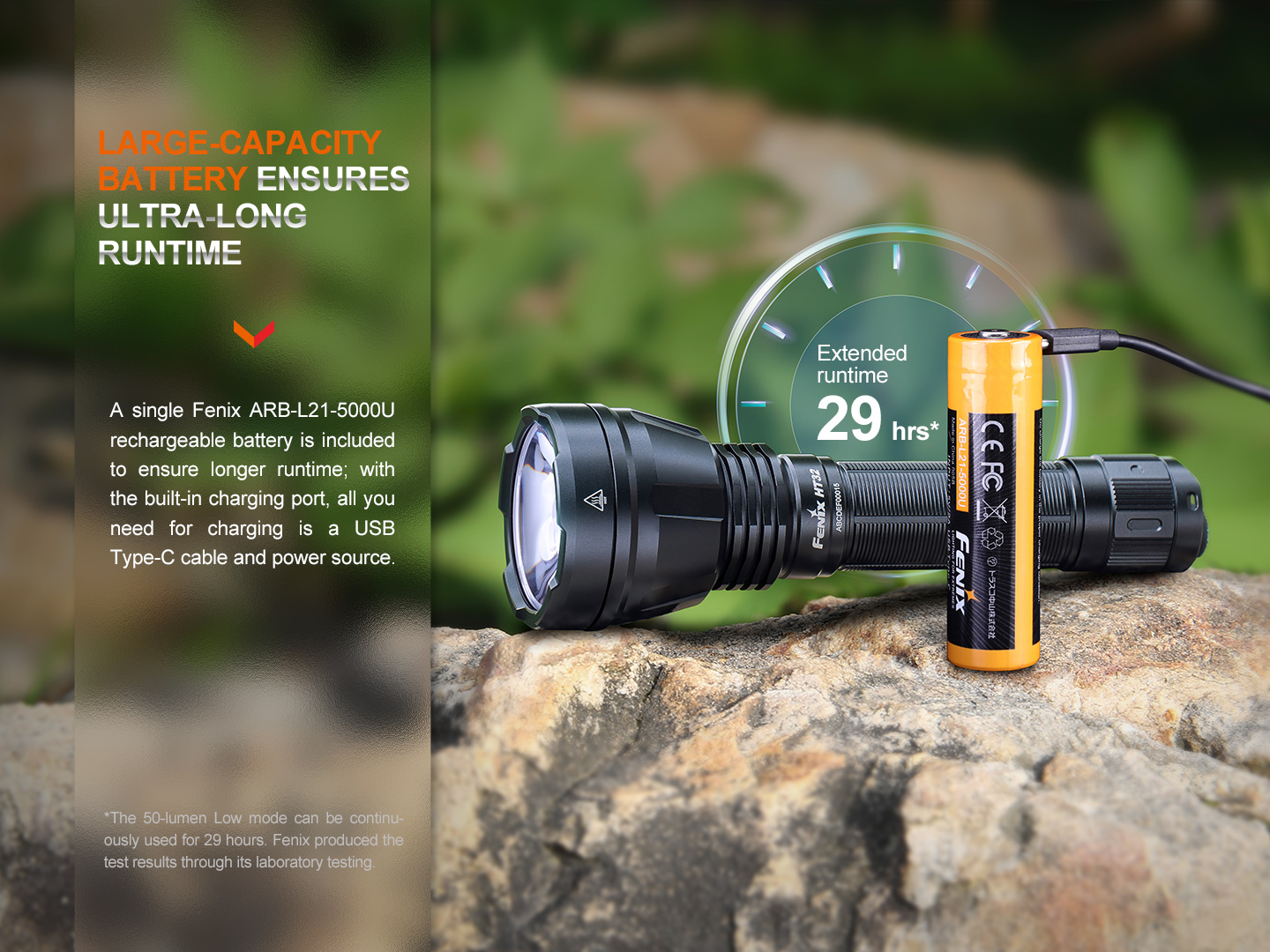 Fenix HT32 Rechargeable Outdoor Hunting Flashlight 2500 Lumens