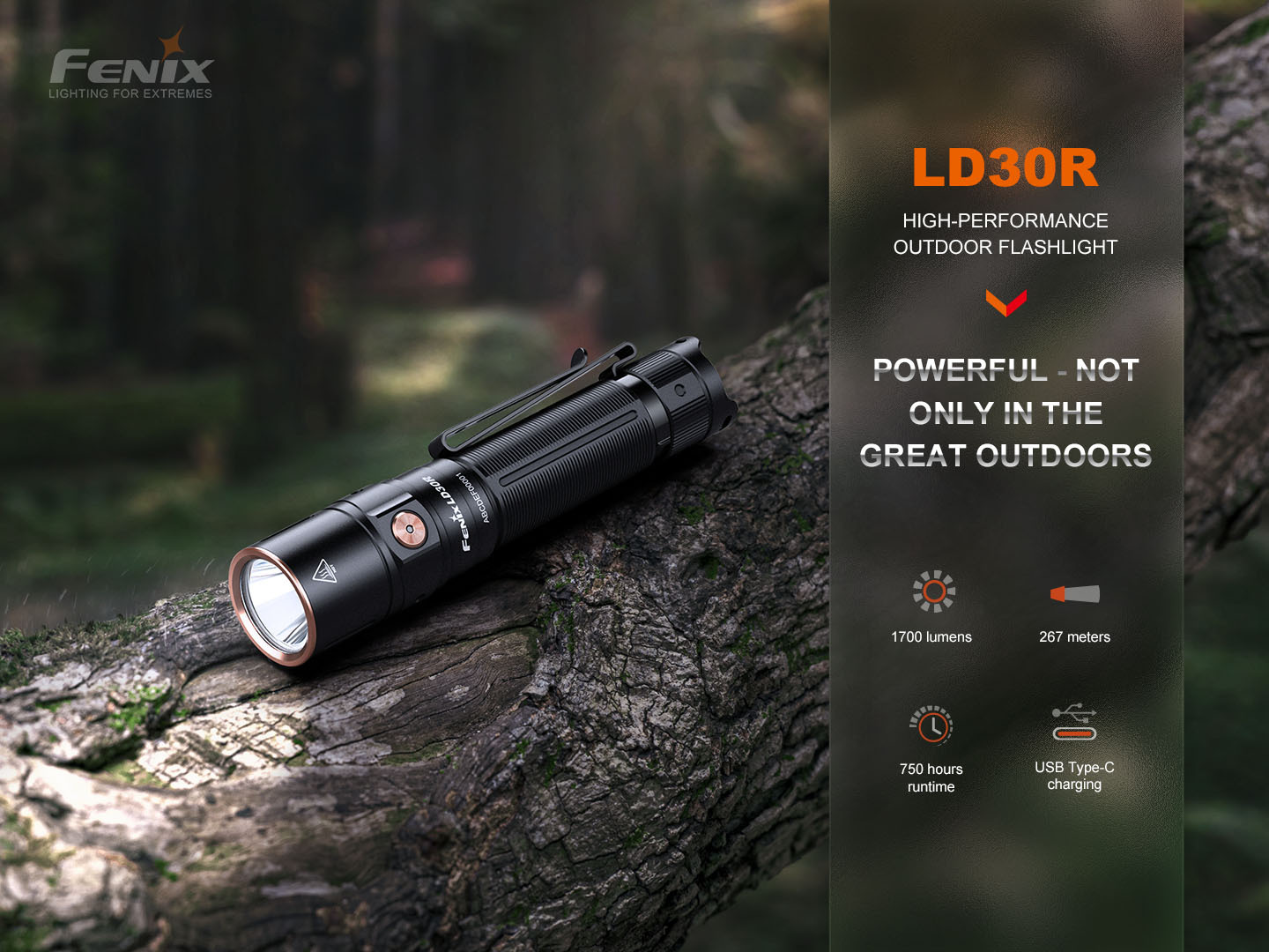 Fenix LD30R Rechargeable Flashlight 1700 Lumens