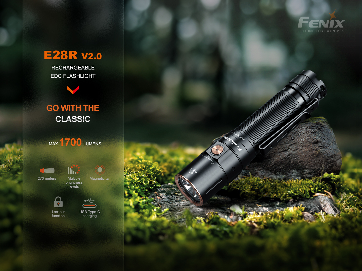 Fenix E28R V2.0 Rechargeable Flashlight 1700 Lumens