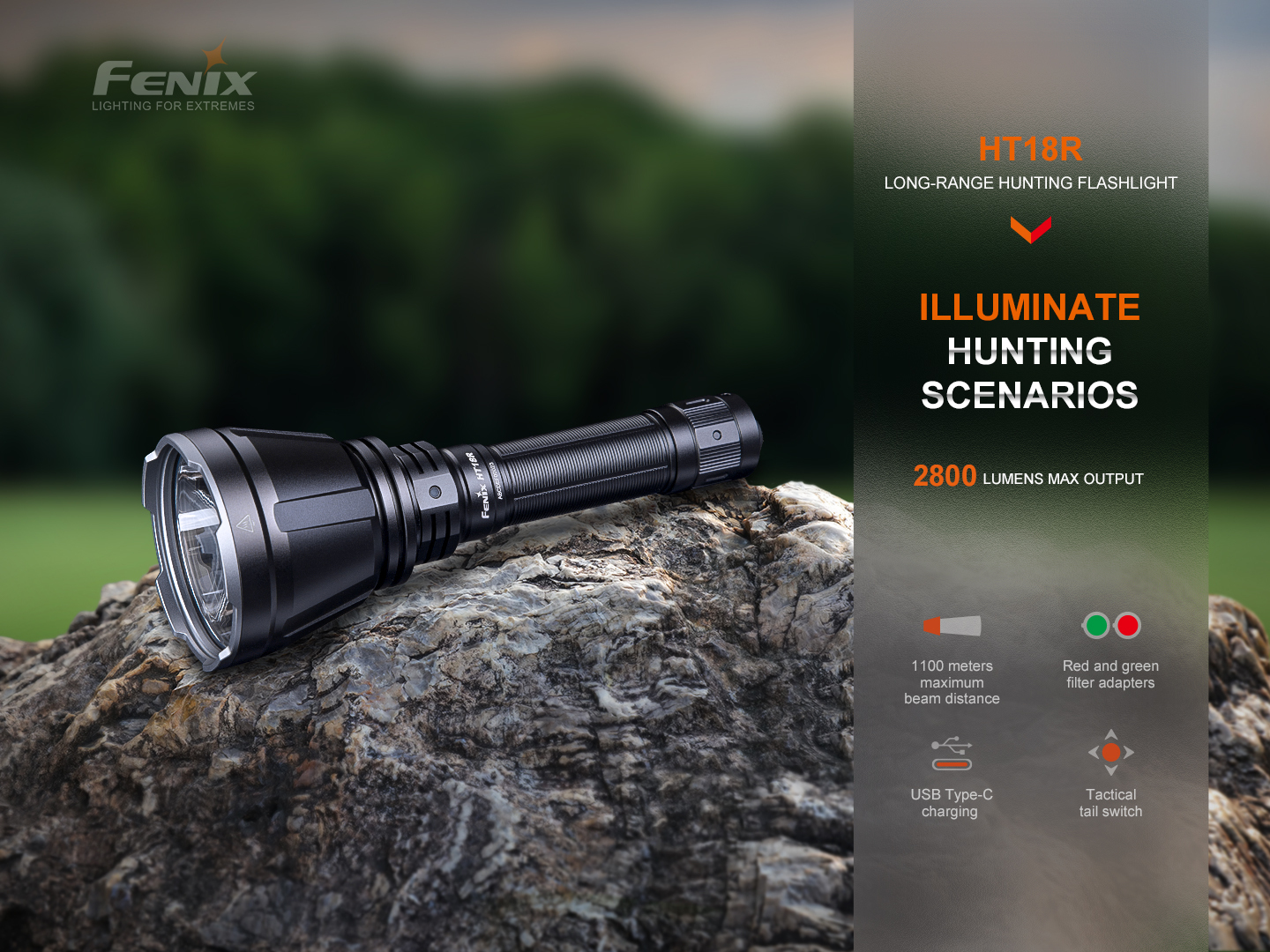 Fenix HT18R Long Range Rechargeable Flashlight 2800 Lumens