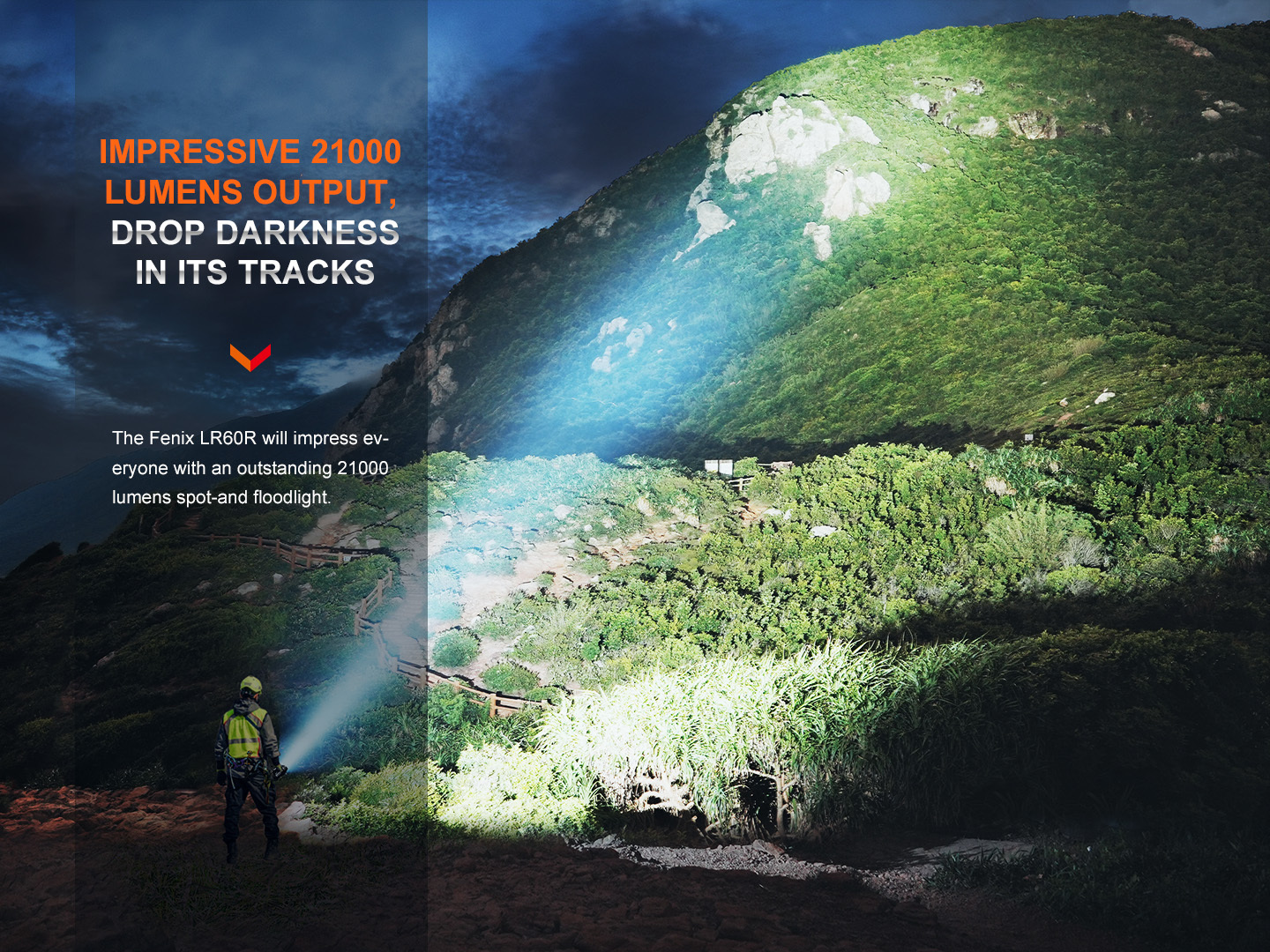 Fenix LR60R Rechargeable Searchlight Flashlight 21000 Lumens