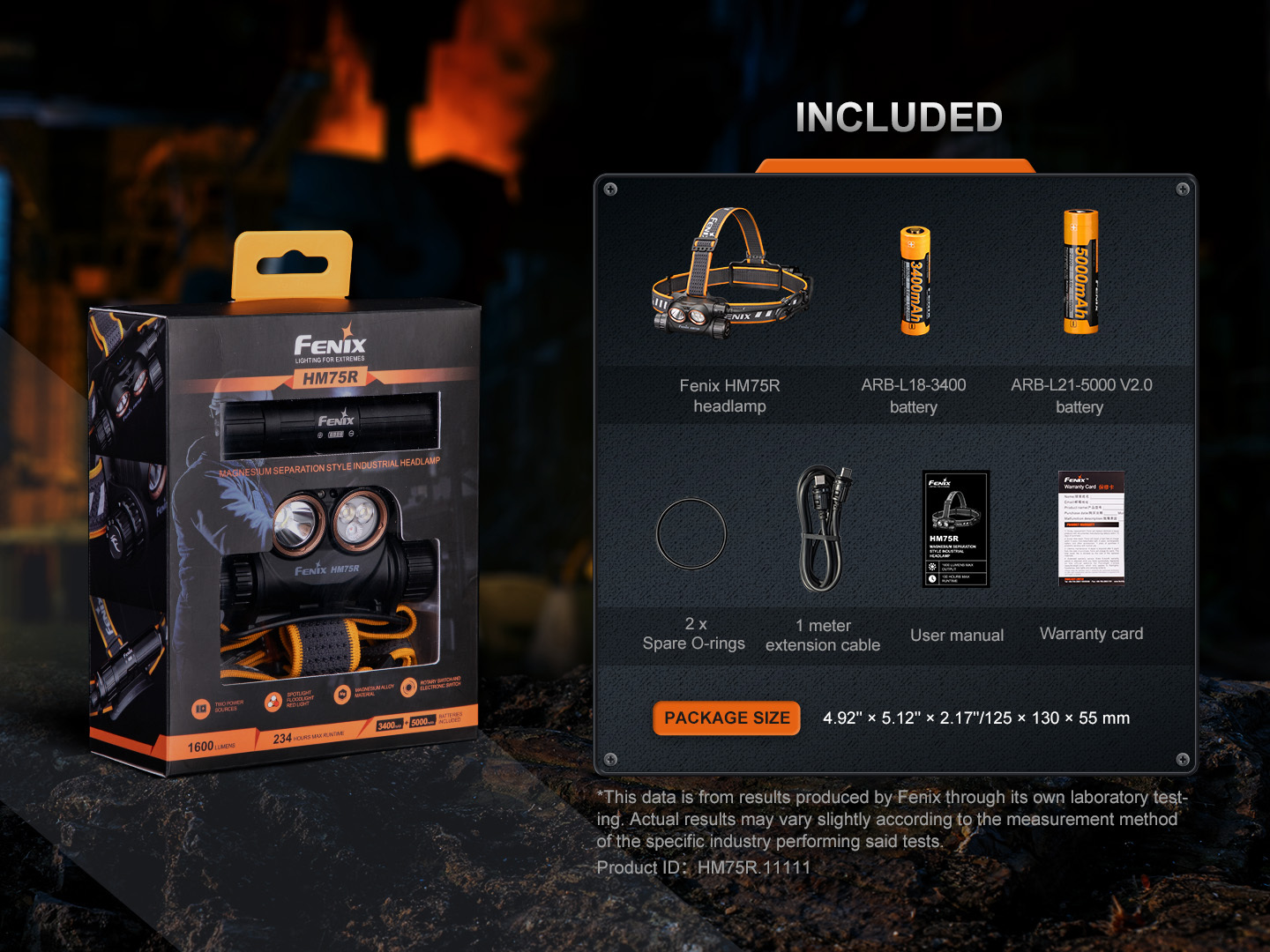 Fenix HM75R Rechargeable Headlamp 1600 Lumens