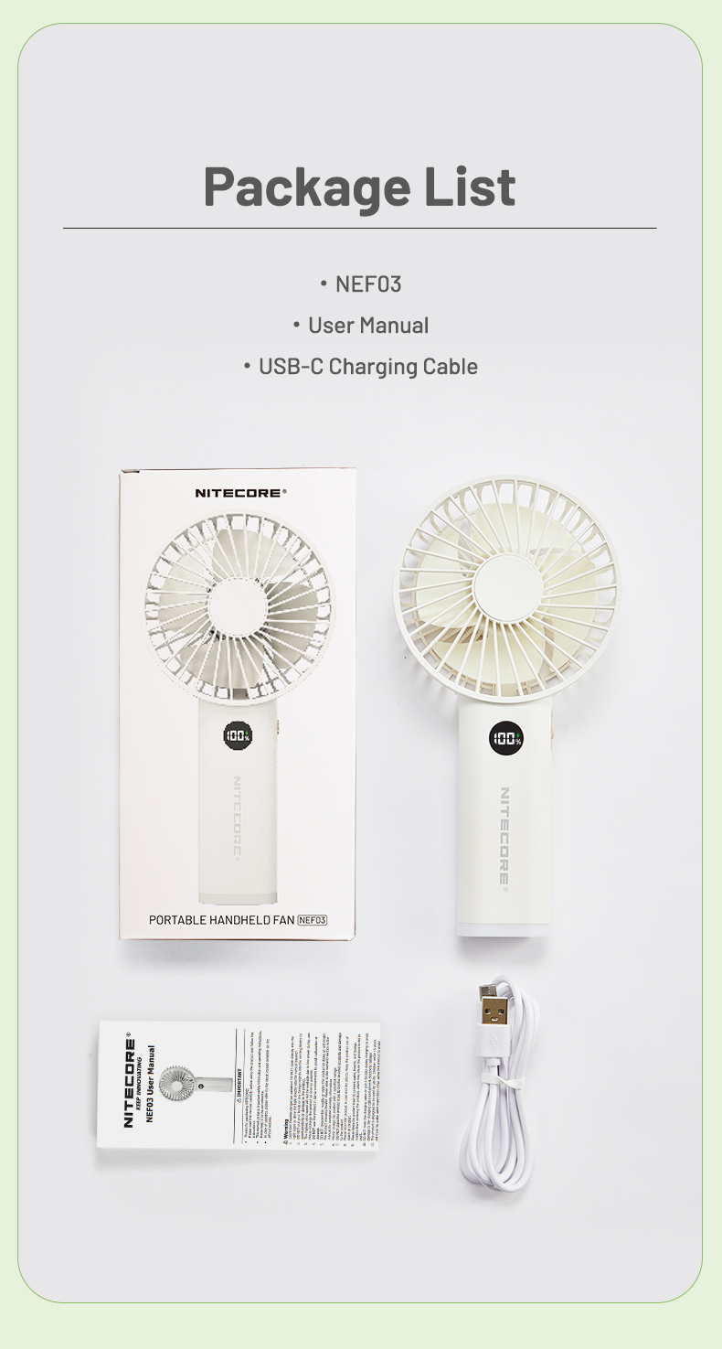 Nitecore NEF03 Multipurpose Handheld Fan