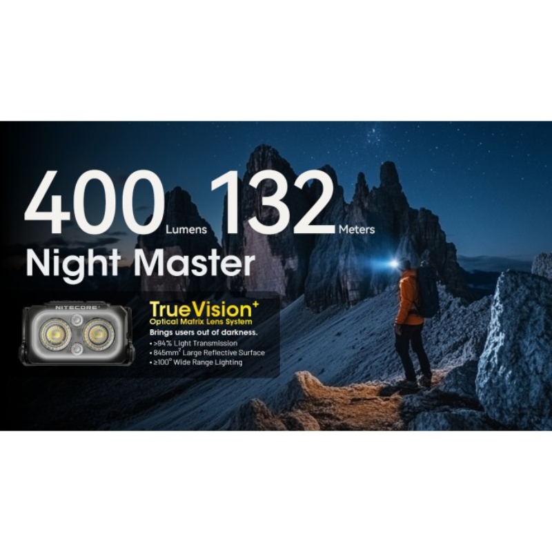 Nitecore NU25 MCT (Black) UHE LEDs 400L Multiple Colour Temperatures Rechargeable Headlamp