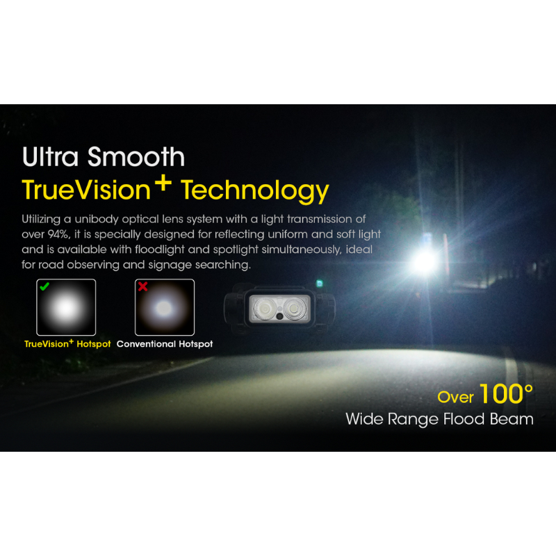 Nitecore NU43 1400L CW Spotlight + Floodlight Rechargeable Headlamp