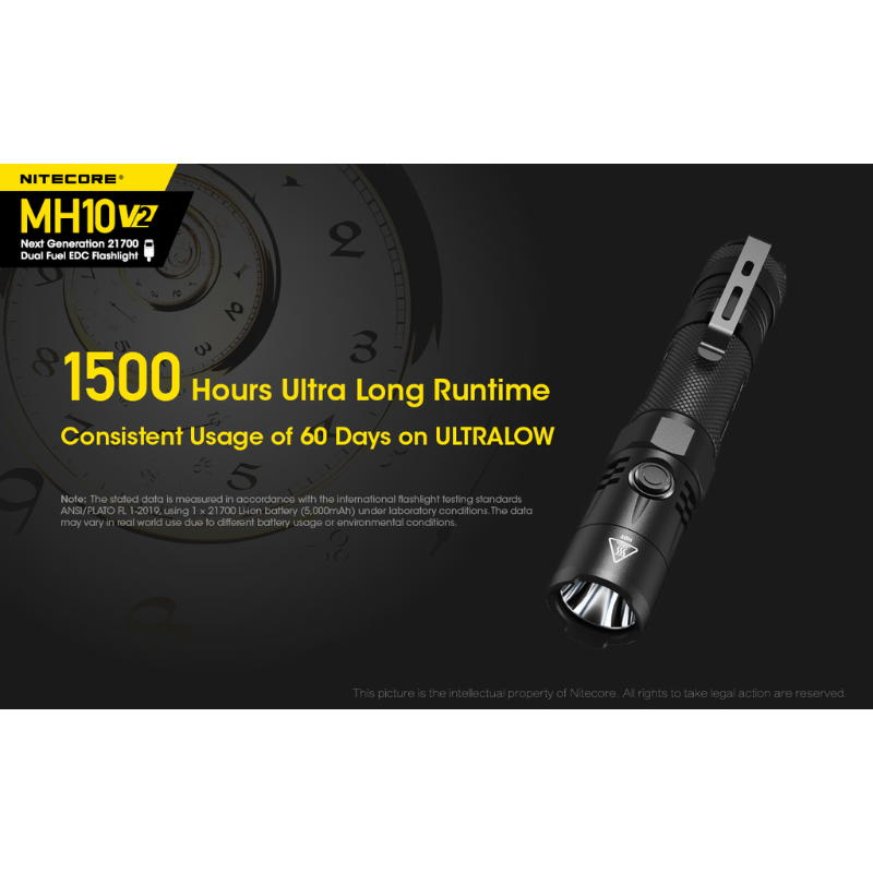 Nitecore MH10 V2 Rechargeable CREE XP-L2 V6 LED 1200L Flashlight w Battery