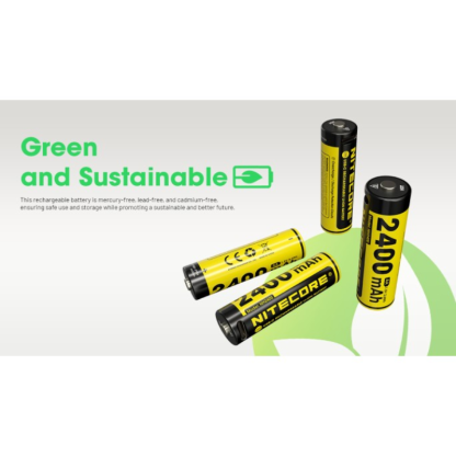 Nitecore NH2400 2400mAh USB-C Rechargeable 1.5V Li-ion AA Battery (4pc Pack) for AA-Powered Flashlights