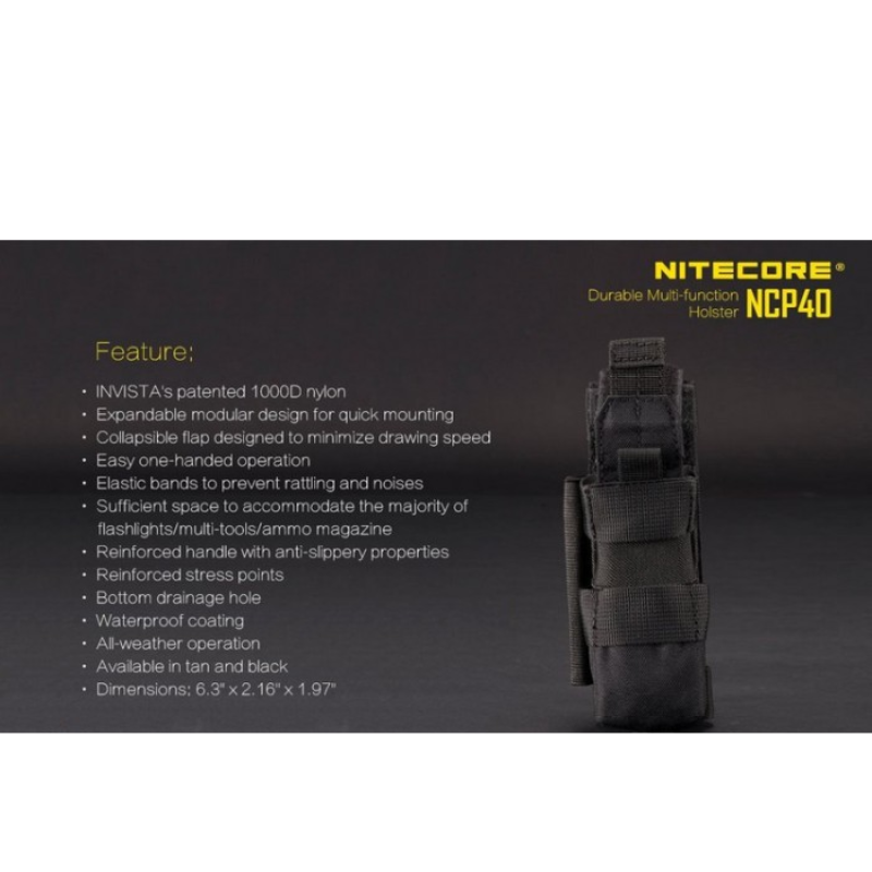 Nitecore NCP40 Cordura Multi-Function Tactical Holster - Black