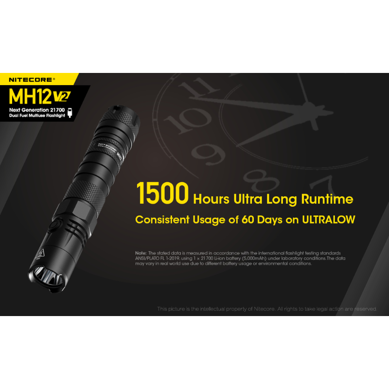 Nitecore MH12 V2 CREE XP-L2 V6 LED 1200L Rechargeable Flashlight