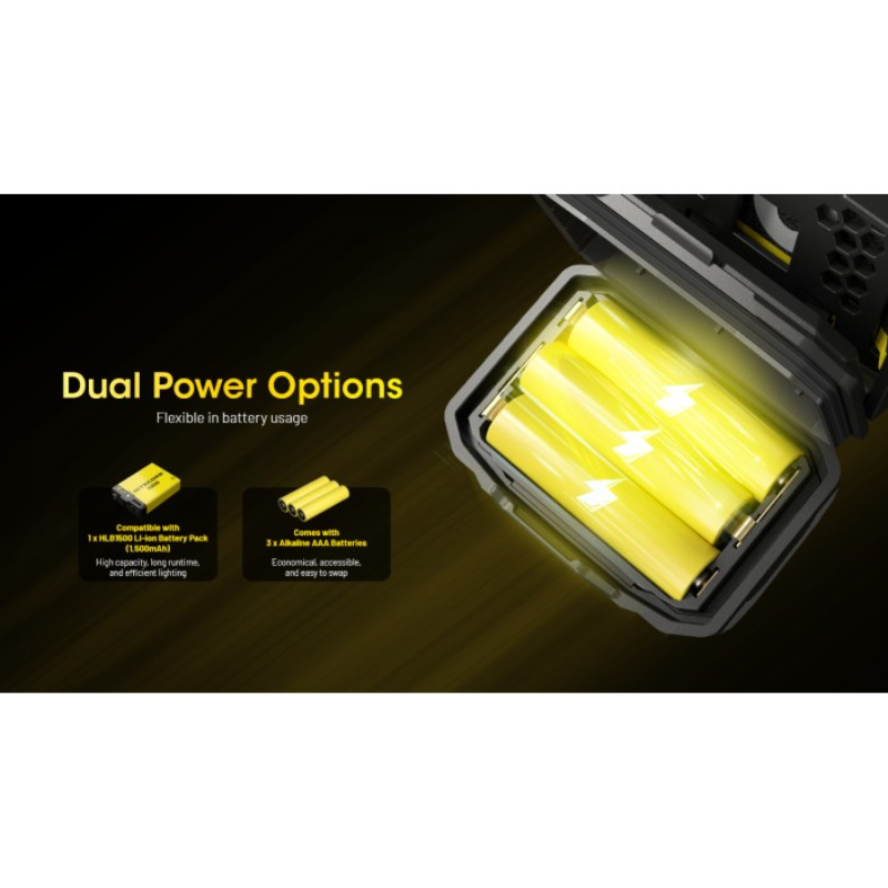 Nitecore HA23 UHE MCT 600L Headlamp + 3xAAA Alkaline Batteries