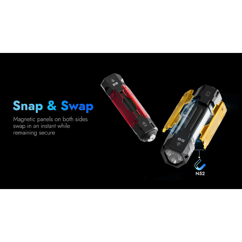 Wuben E8 Compact Magnetic Modular 1300 Lumen EDC Camping Flashlight