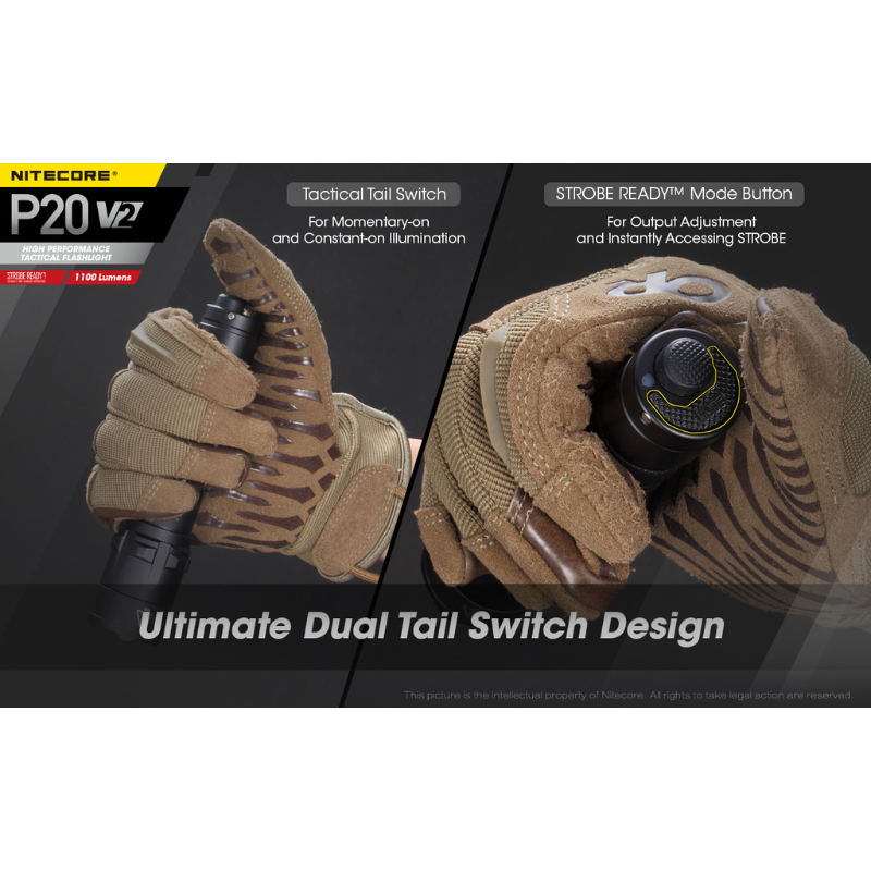 Nitecore P20 V2 1100 Lumens CREE XP-L2 V6 LED Flashlight