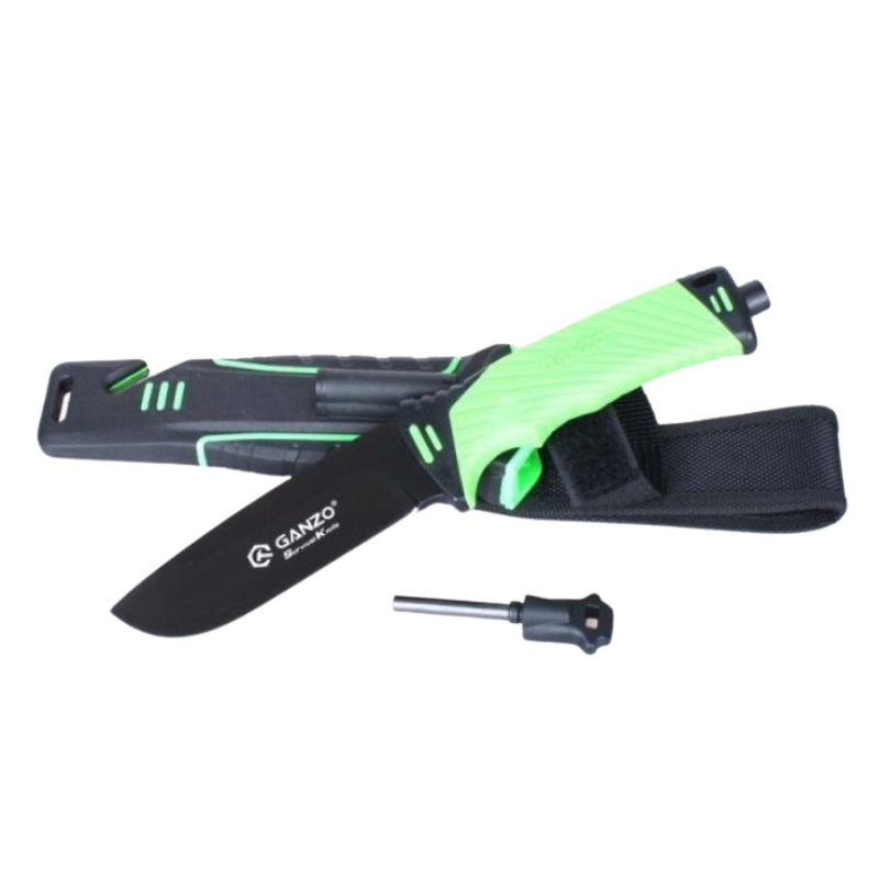 Ganzo G8012 Fixed Blade Knife Cutter Fire Starter w Sheath