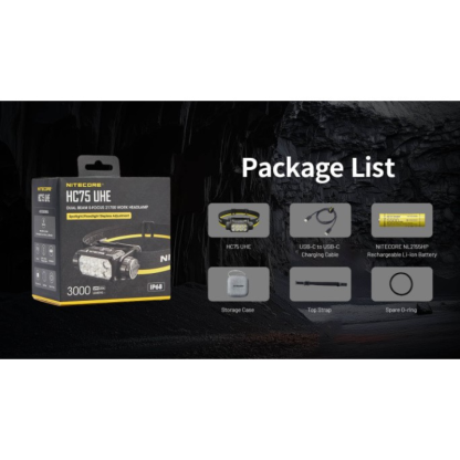 Nitecore HC75 UHE 3000L NiteLab UHE LED Rechargeable Headlamp