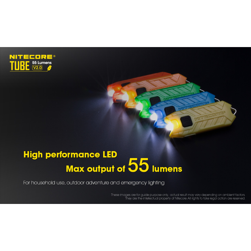Nitecore TUBE V2.0 LED Keychain 55L Rechargeable Flashlight
